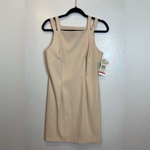 Vintage Breakin Loose Dress Juniors Size 11 12 Tan Sheath Sleeveless 90s Y2K